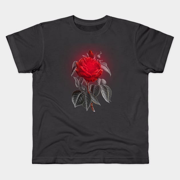 Blood red vampire rose Kids T-Shirt by pickledpossums